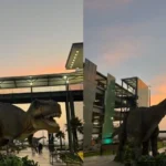 Exposición coahuilense de dinosaurios cautiva a viajeros del AIFA