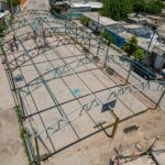 Techado de plaza del ejido El Peru lleva 40% de avance